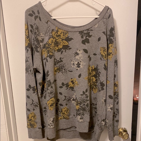 Floral Gray Sweater - Picture 1 of 3